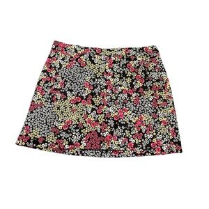 Rafaella•Floral Black•Pink•White Mini Skirt